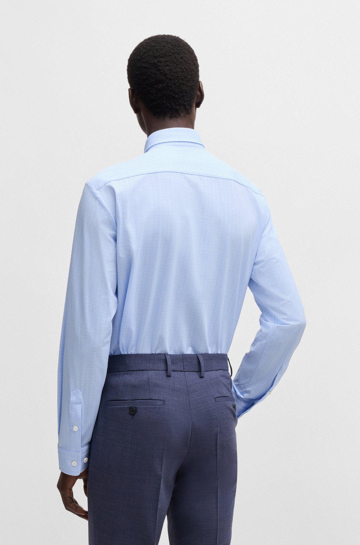 Slim-fit shirt in printed performance-stretch jersey Product Image