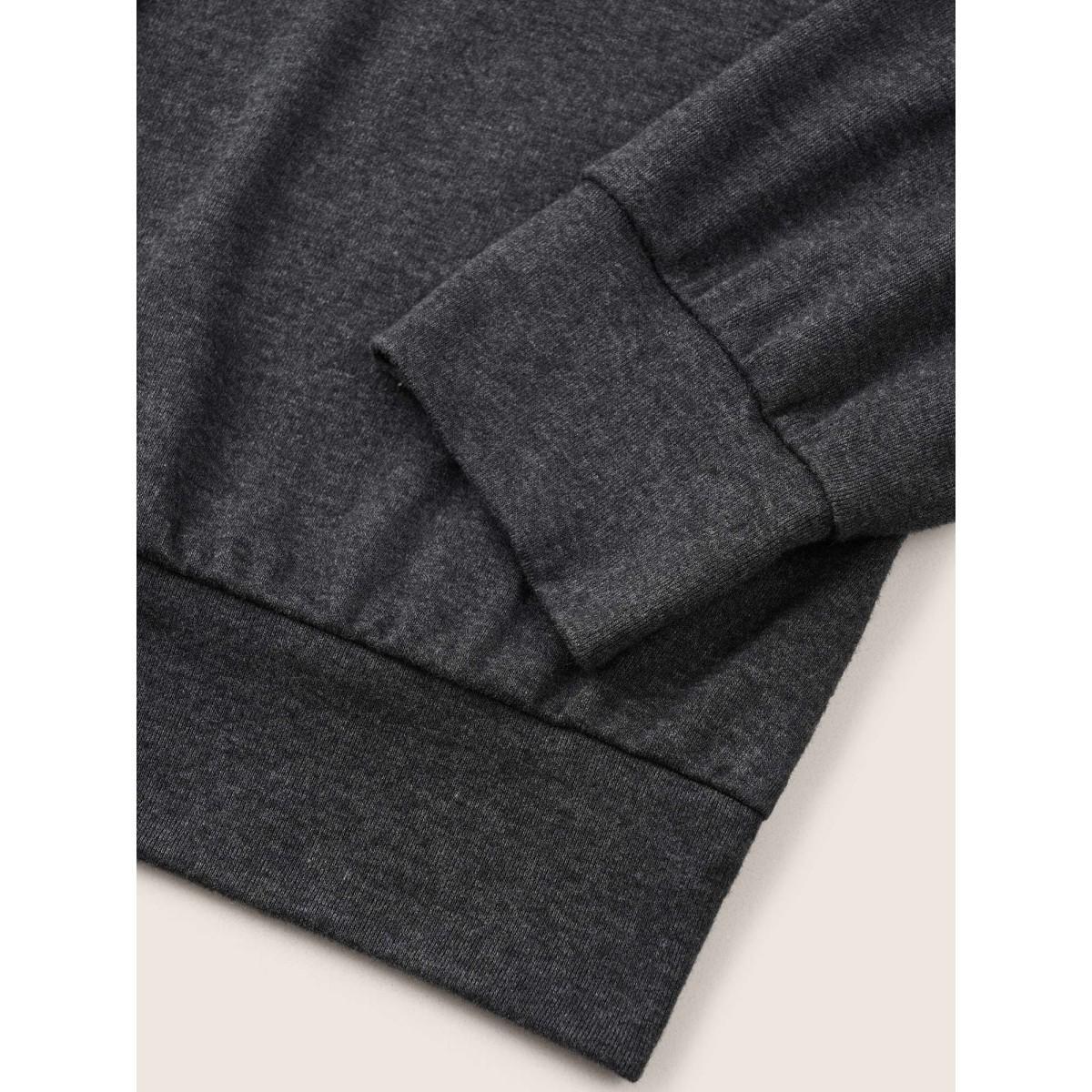 Plus Size Solid Heather Off Shoulder T-shirt DimGray Women Elegant Non Plain One-shoulder neck Everyday T-shirts BloomChic 12/L Product Image