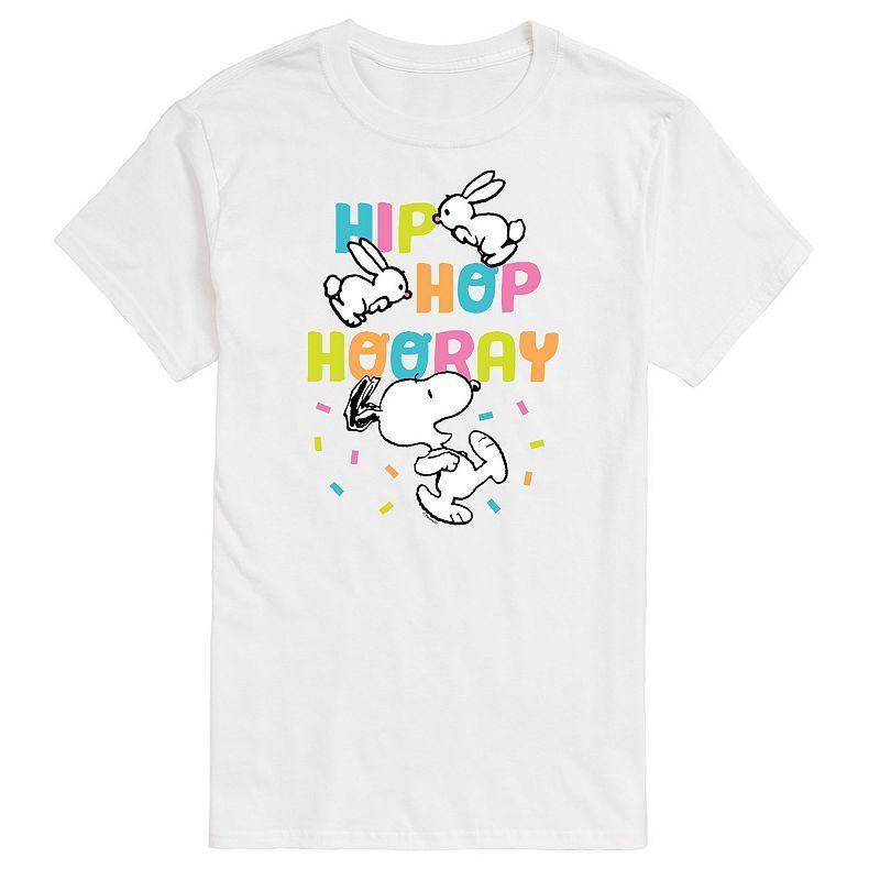 Mens Peanuts Easter Hip Hop Hooray Graphic Tee Grey Blue Product Image