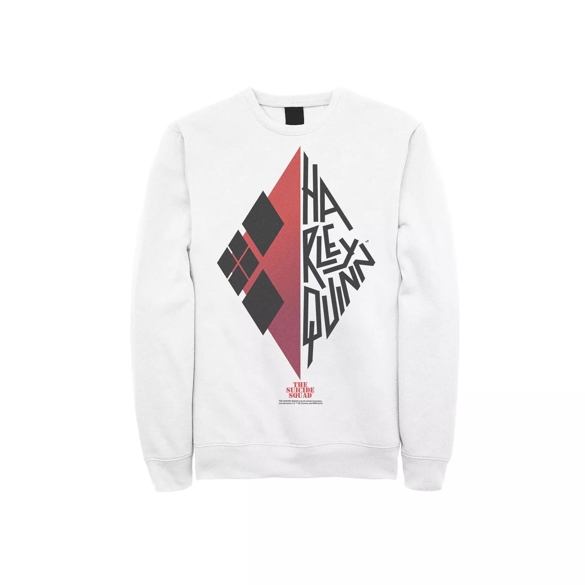 Men's The Suicide Squad Harley Quinn Envelope Text Sweatshirt, Size: XL, White Product Image