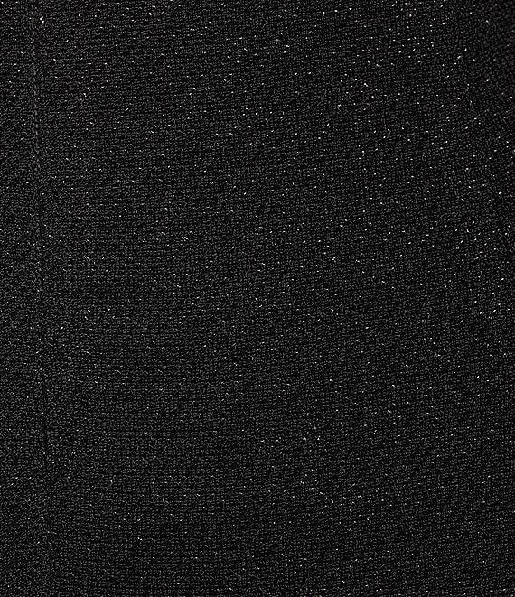 Alex Evenings Metallic Embellished Flutter Short Sleeve Boat Neck Ruched Waist Front Slit A-Line Gown Product Image