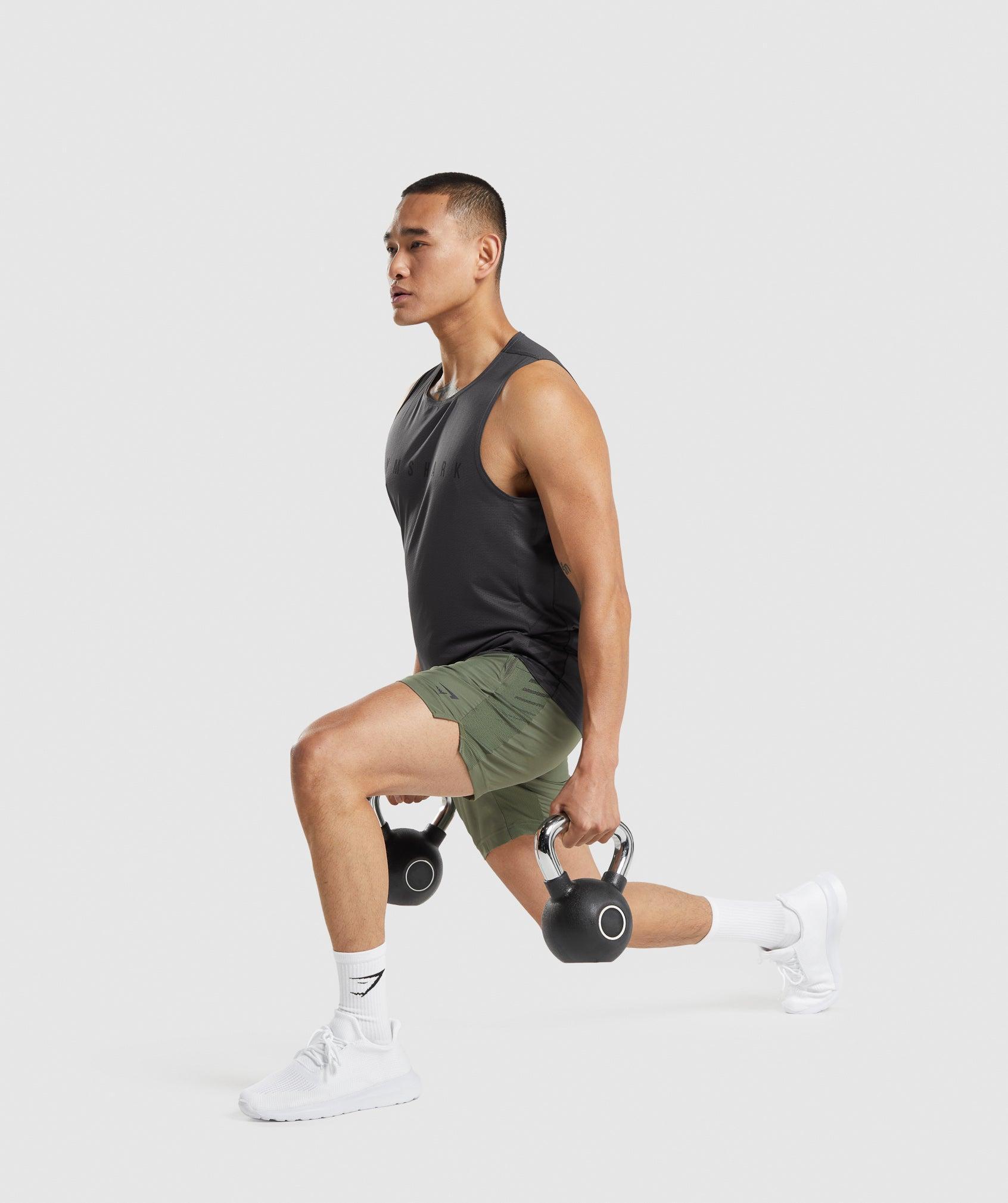 Gymshark Sport Stripe Tank - Onyx Grey Male Product Image