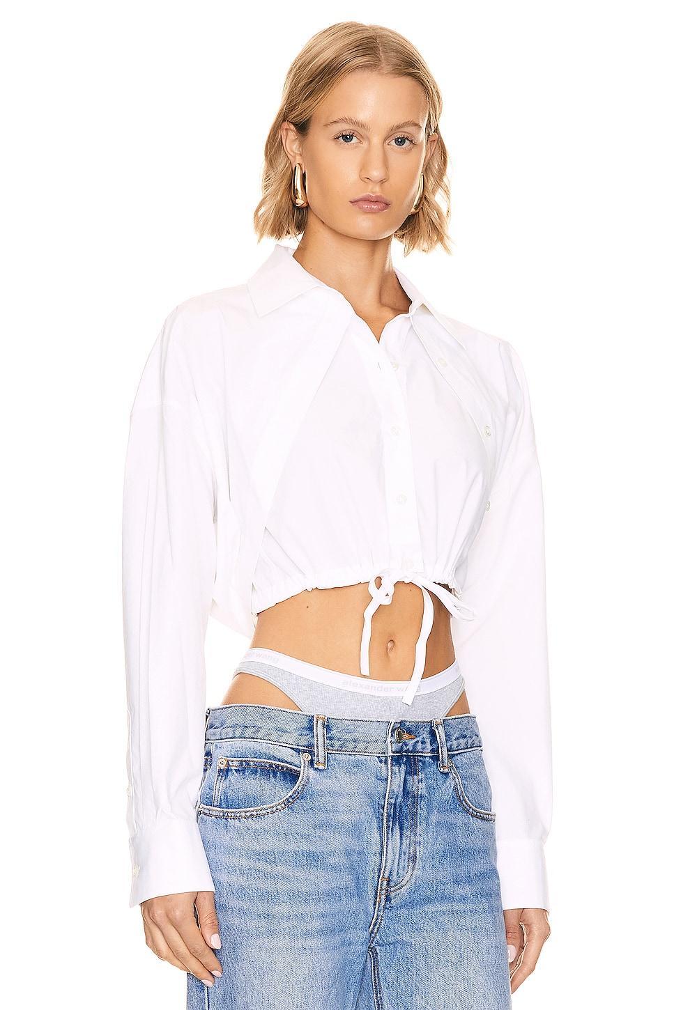 Double Layered Crop Shirt Product Image