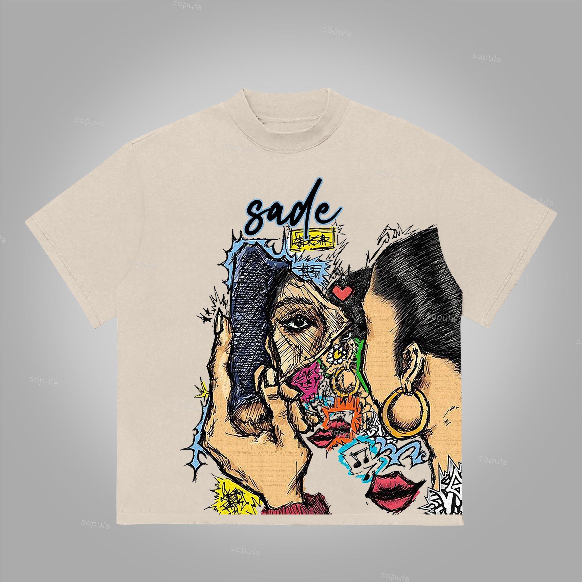 Sopula Vintage Sade Adu Graphic Print Cotton T-Shirt Product Image