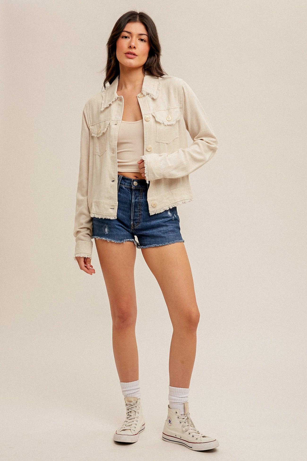 Linen Frayed Jacket Product Image
