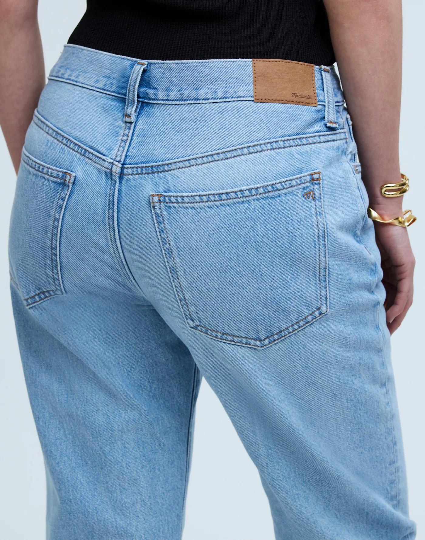 Curvy Low-Slung Straight Jeans in Sevilla Wash: Cross-Tab Edition Product Image