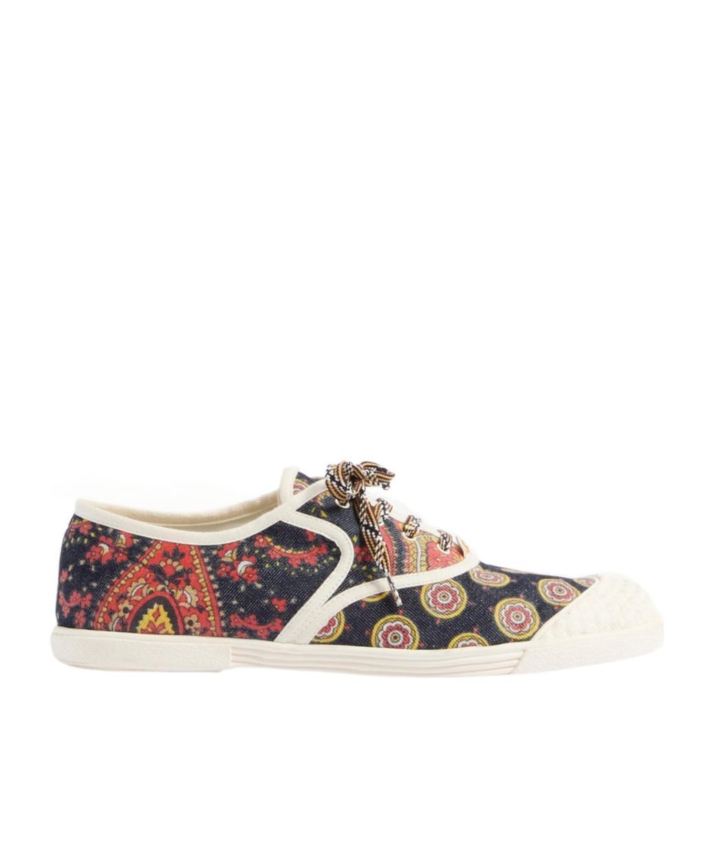 VALENTINO GARAVANI Bay By Bay Trainers In Voyage Imaginaire Denim Fabric In White Product Image