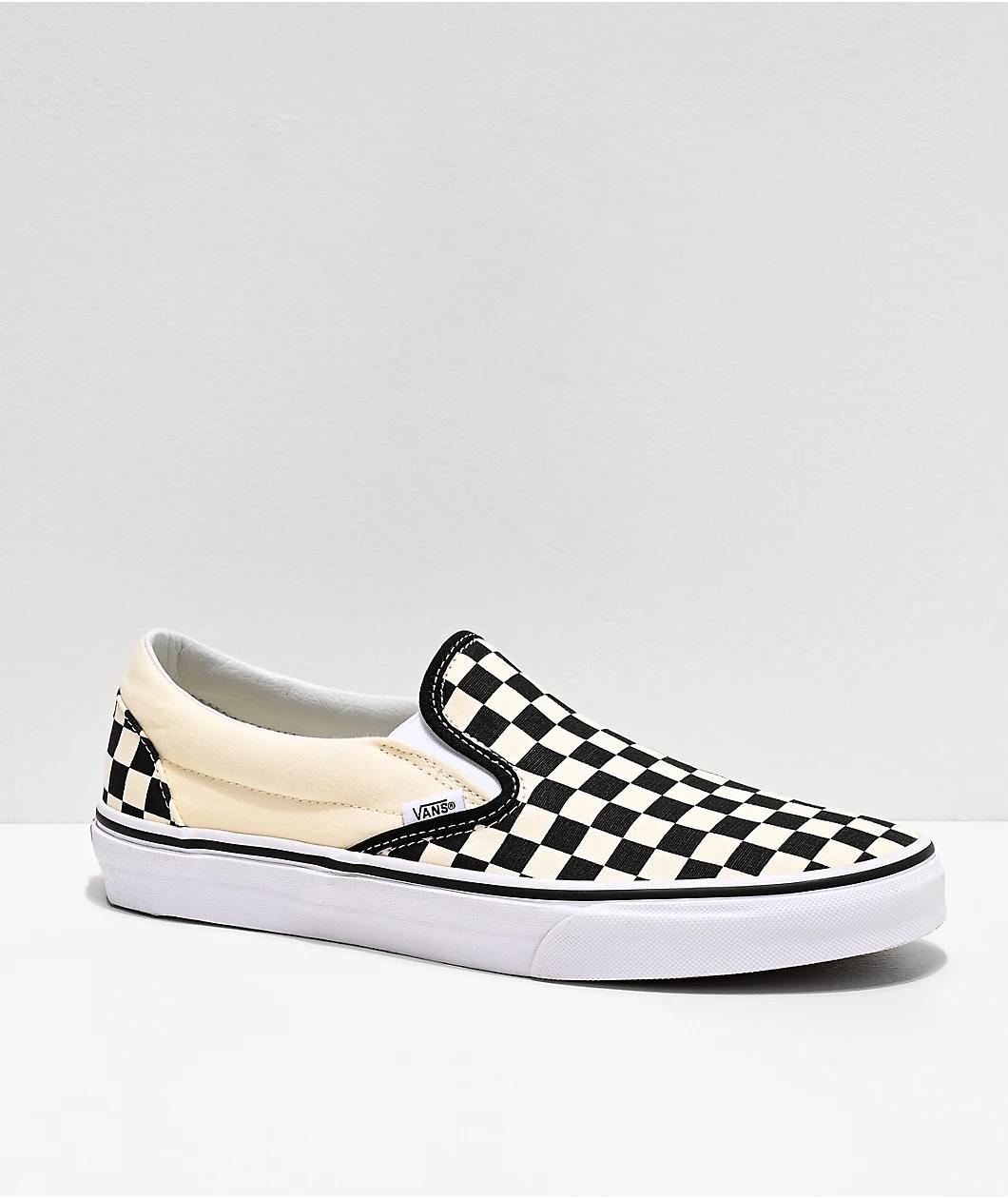 Vans Slip-On Black & White Checkered Skate Shoes Product Image