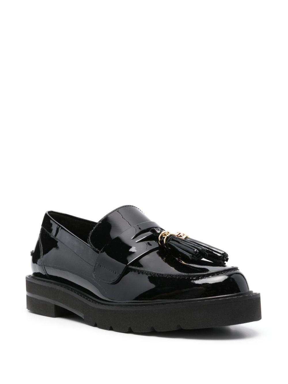 STUART WEITZMAN Parker Patent-leather Loafers In Black Product Image