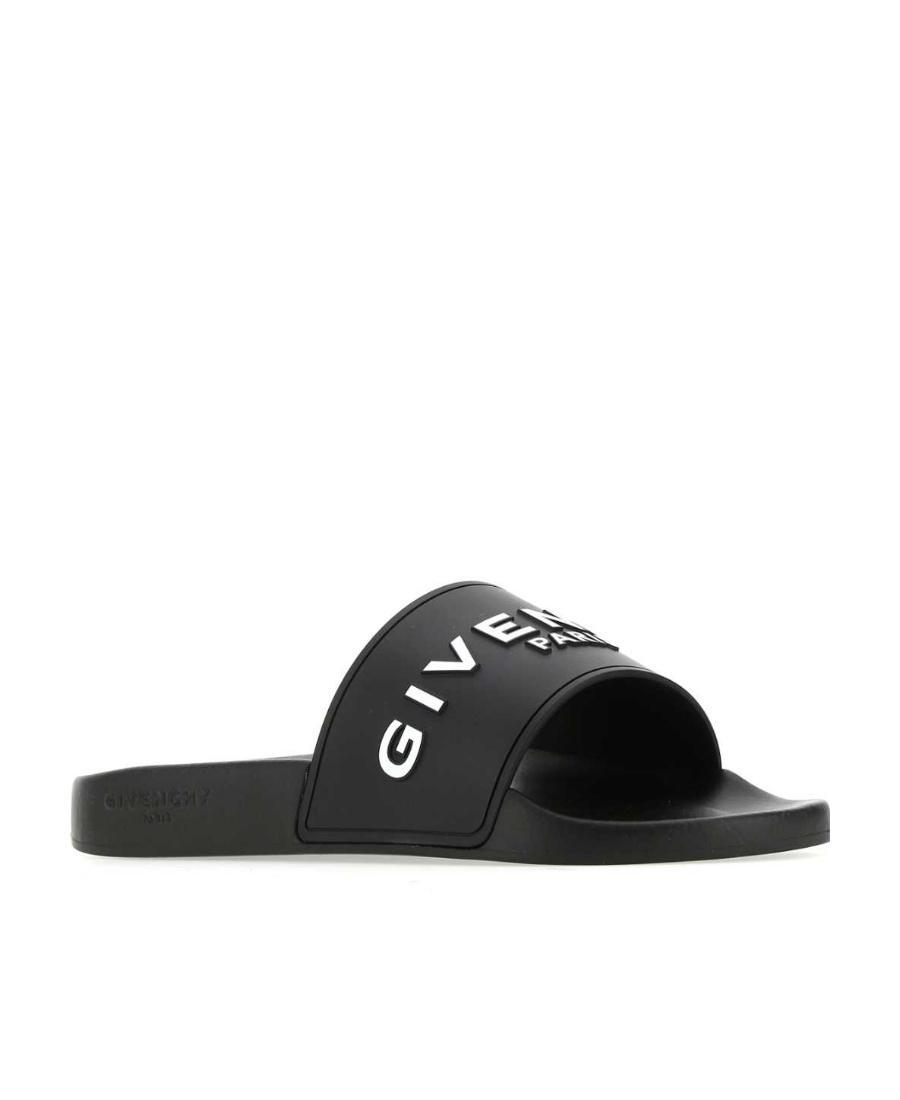 Black Logo-Print Pool Slides Product Image