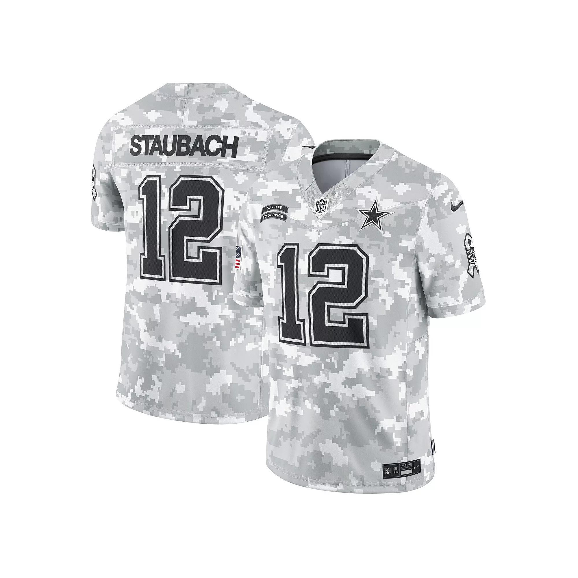 Men's Nike Roger Staubach Arctic Camo Dallas Cowboys 2024 Salute to Service Retired Player Limited Jersey, Size: Medium, Team Product Image