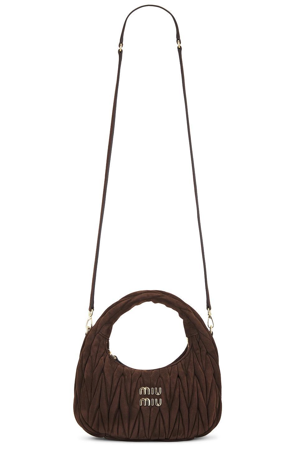 MIU MIU Camoscio Matelasse Hobo Bag In Moro Product Image