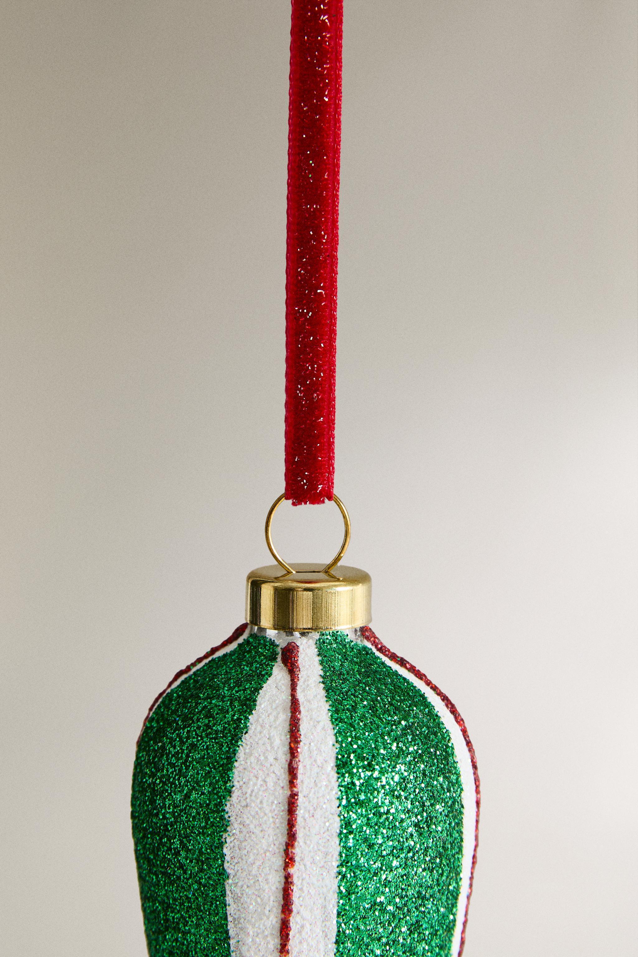 LONG DROPLET GLASS CHRISTMAS TREE ORNAMENT Product Image