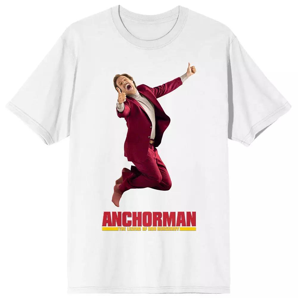 Men's Anchorman Ron Burgundy Logo Short Sleeve Graphic T-Shirt, Size: Medium, White Product Image