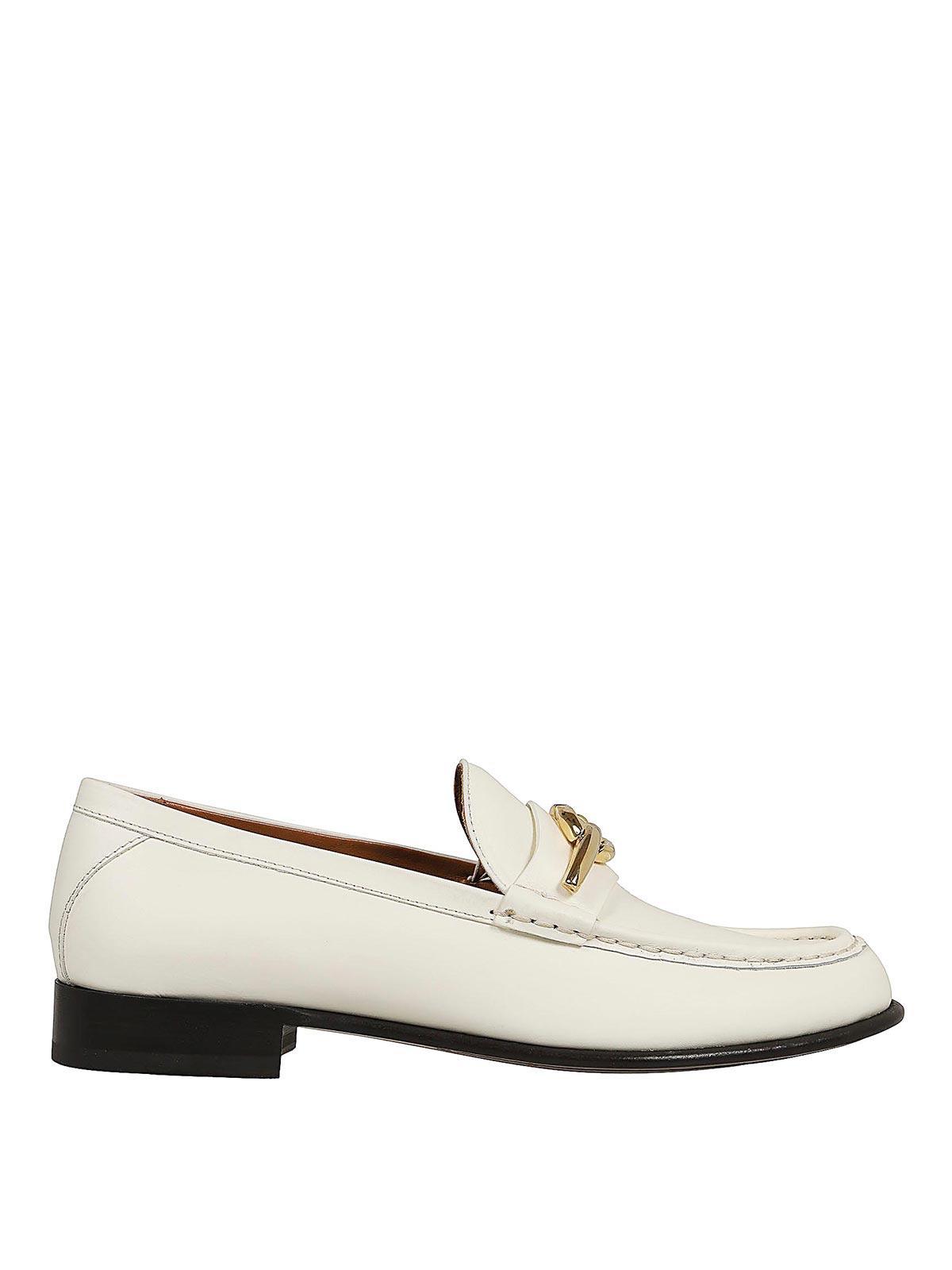 VALENTINO GARAVANI Logo Leather Loafers In White Product Image