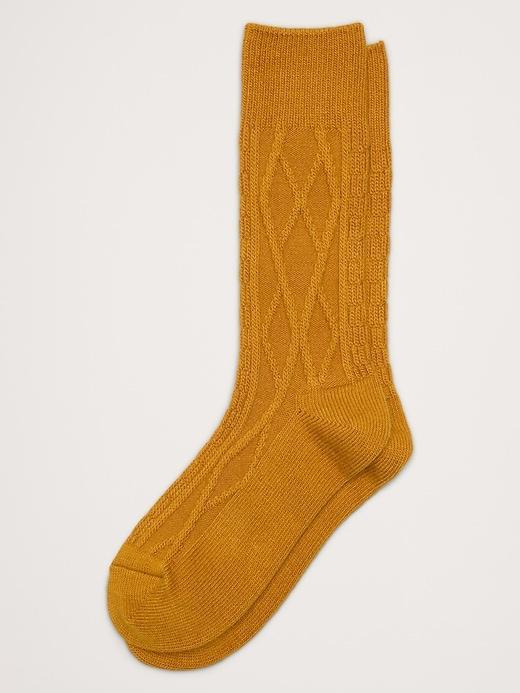 Cable-Knit Sock with Cashmere Product Image