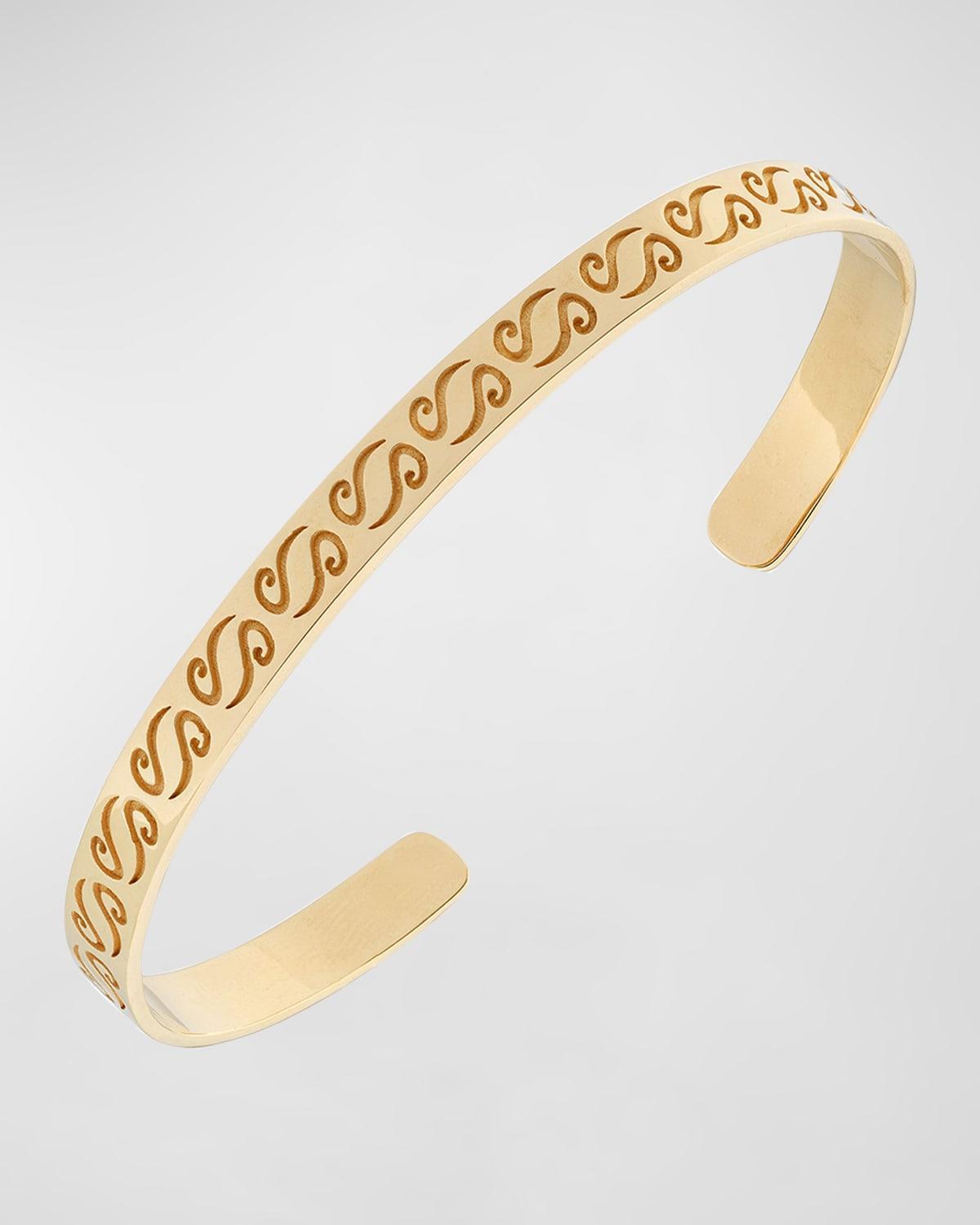 Mens Ara Engraved Gold Plated Cuff Bracelet Product Image