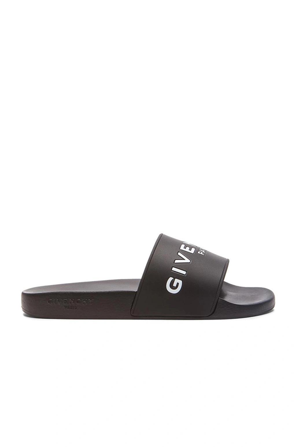 Black Logo-Print Pool Slides Product Image