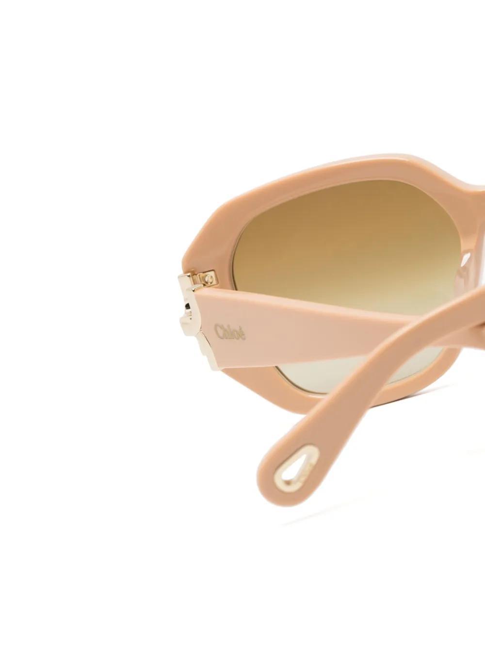 CHLOÉ Marcie Oversize-frame Sunglasses In Nude Product Image