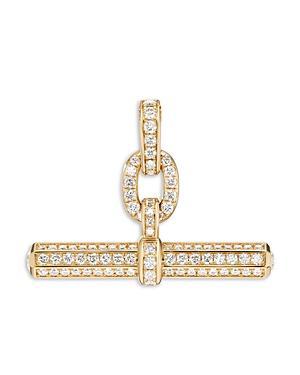 Womens Lexington E/W Barrel Pendant in 18K Yellow Gold with Full Pav Diamonds Product Image