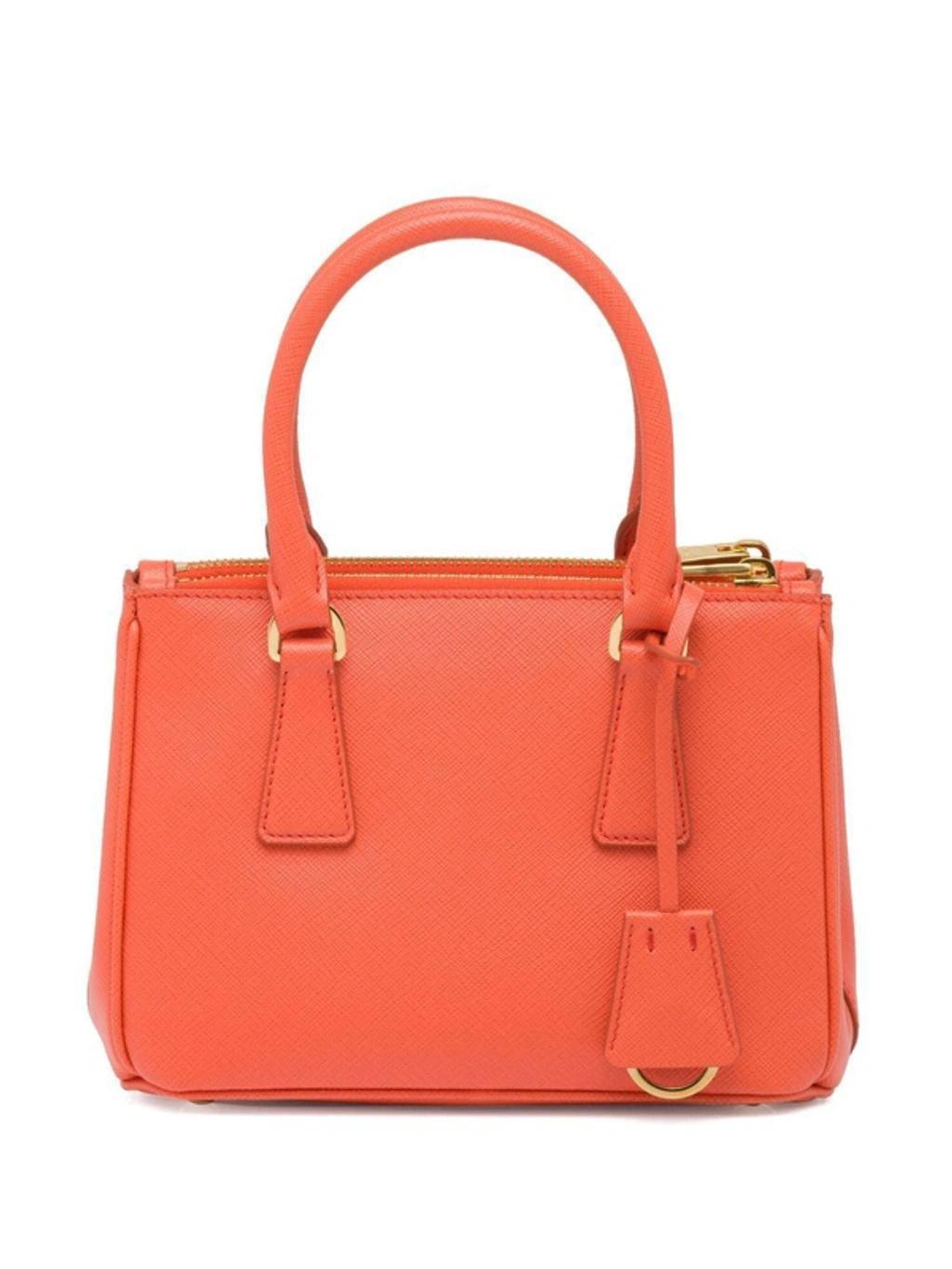 PRADA Galleria Saffiano Leather Mini Bag In Orange Product Image