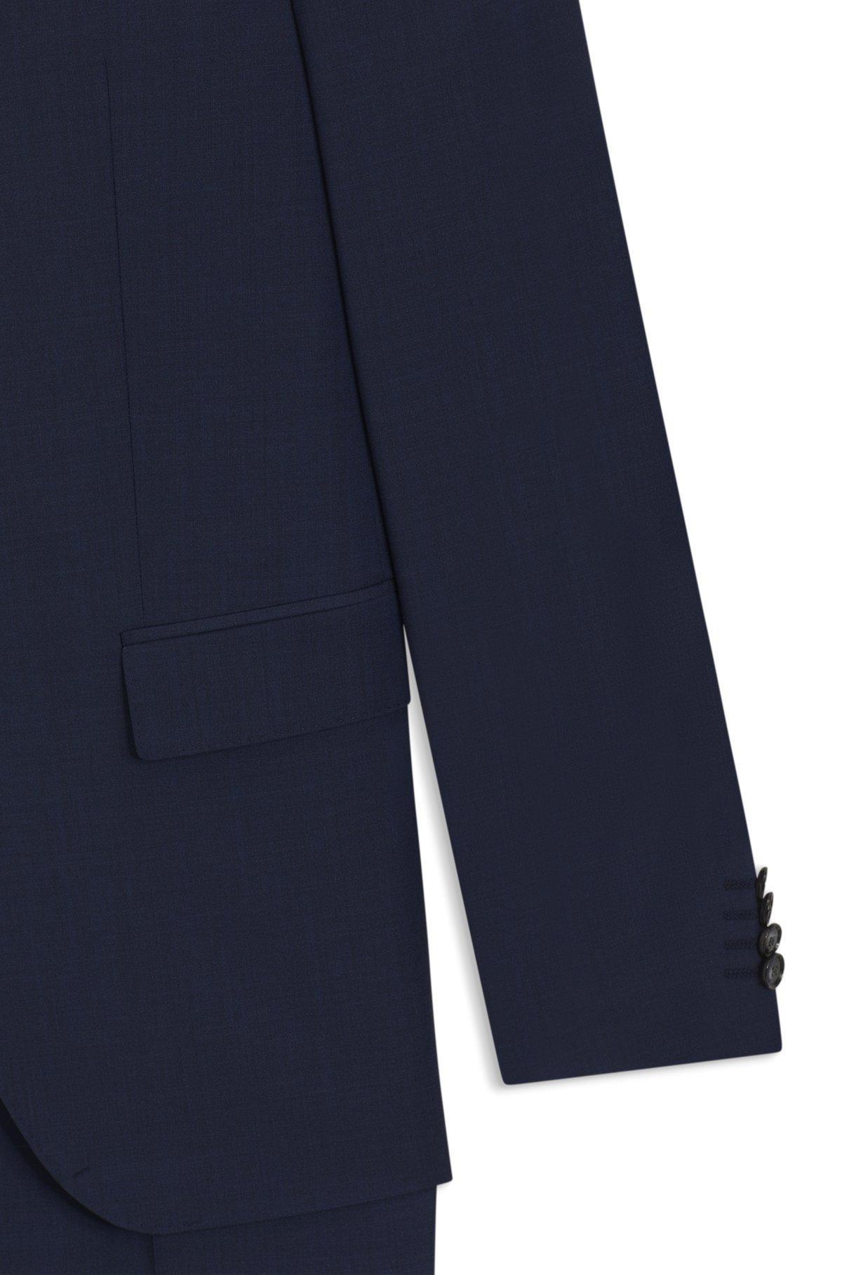 Slim-fit three-piece suit in melange wool Product Image