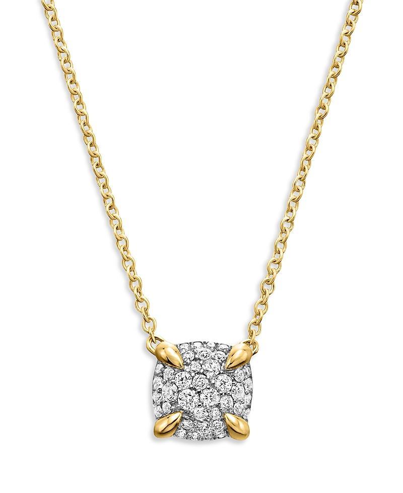 Womens Chatelaine Pendant Necklace in 18K Yellow Gold with Full Pav Diamonds Product Image