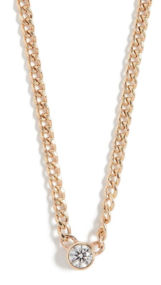 Zoe Chicco 14k X-Small Curb Chain Diamond Bezel Necklace | Shopbop Product Image