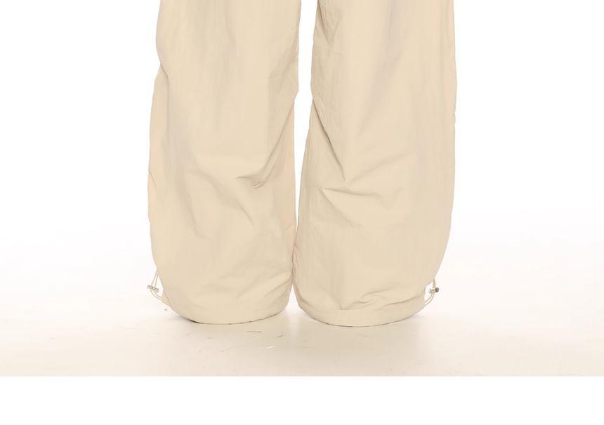 Mid Rise Lettering Wide Leg Pants Product Image