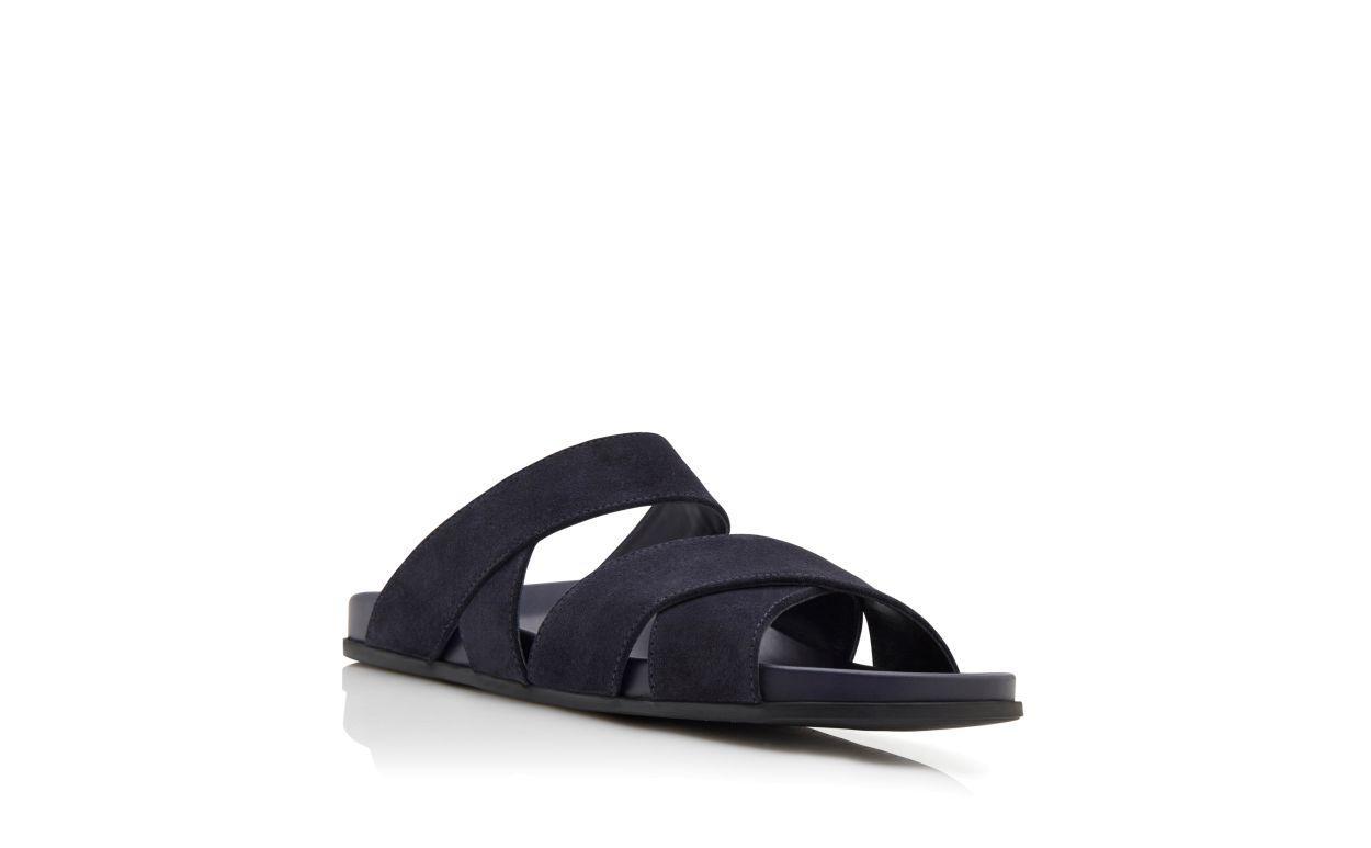 INEZMU Navy Blue Suede Sandals Product Image