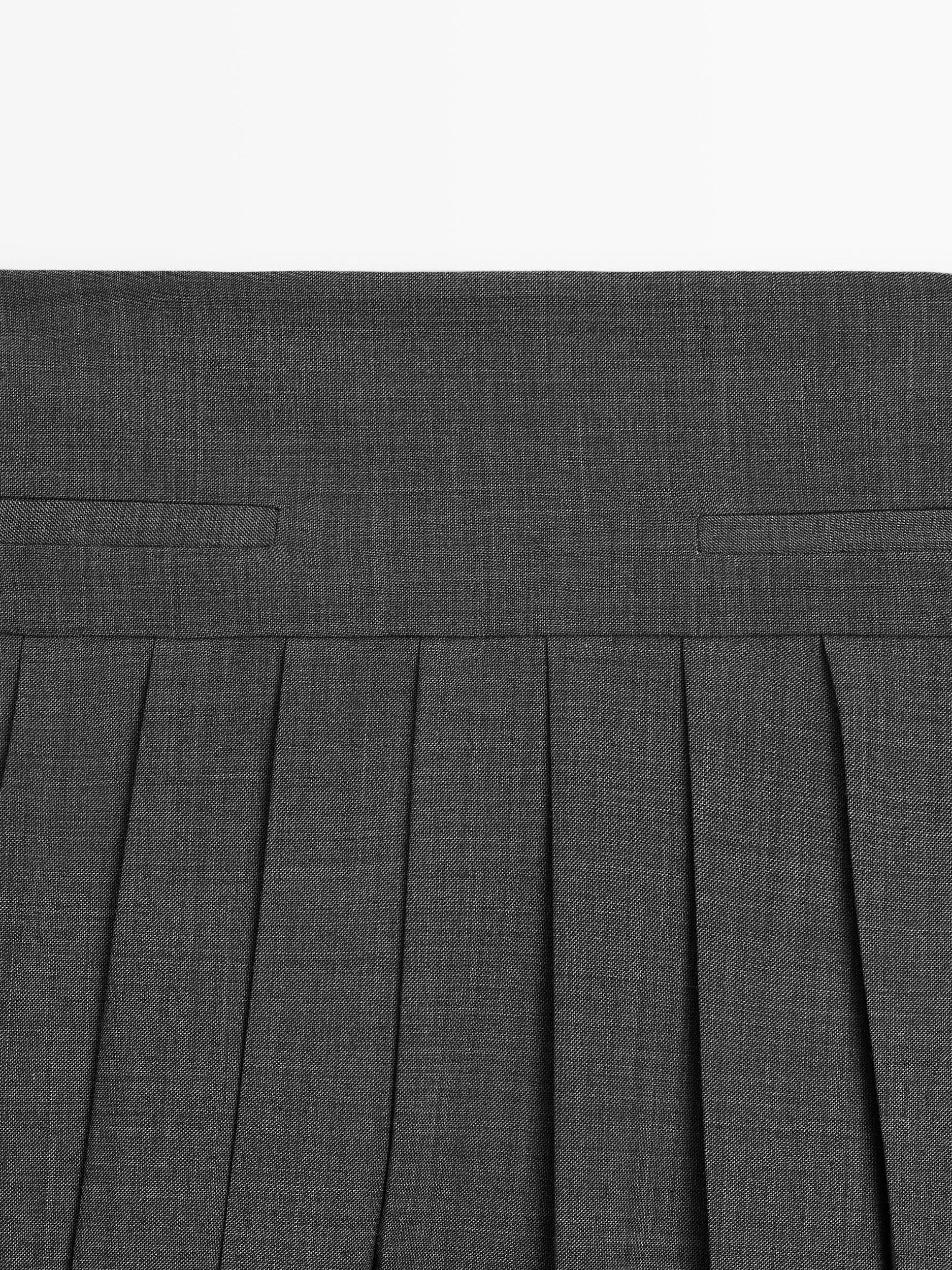 Midi skirt with box pleats Product Image