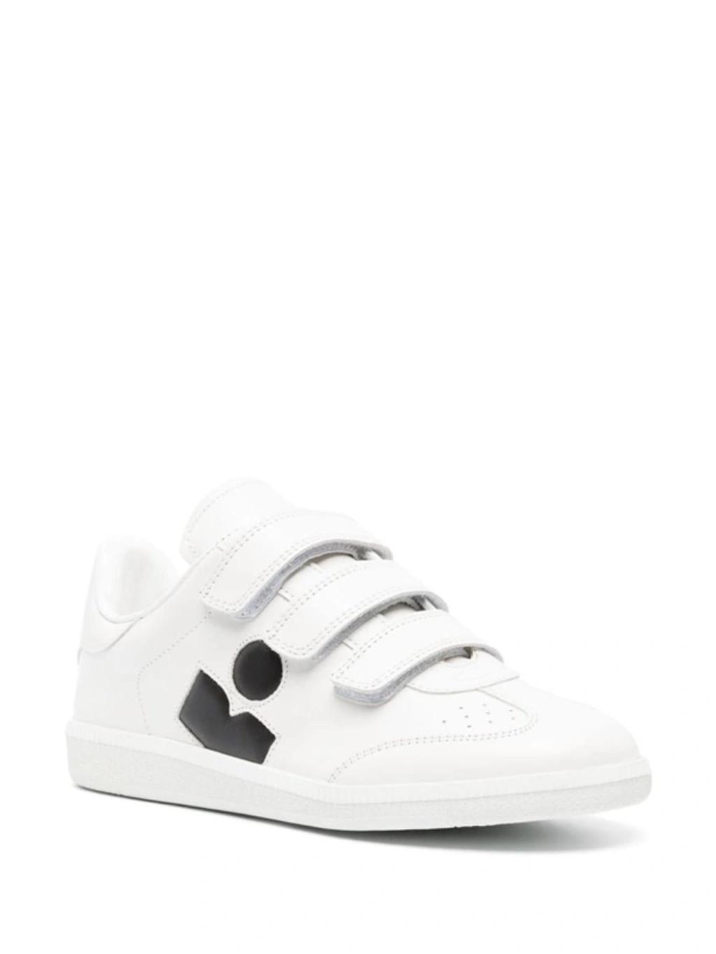 ISABEL MARANT Beth Leather Sneakers In White Product Image