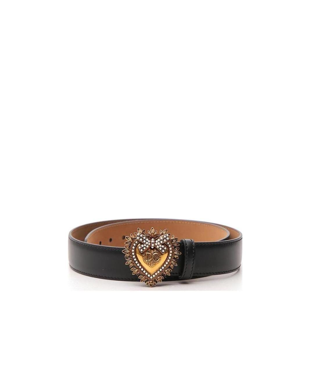 DOLCE & GABBANA Devotion Leather Belt In Black Product Image