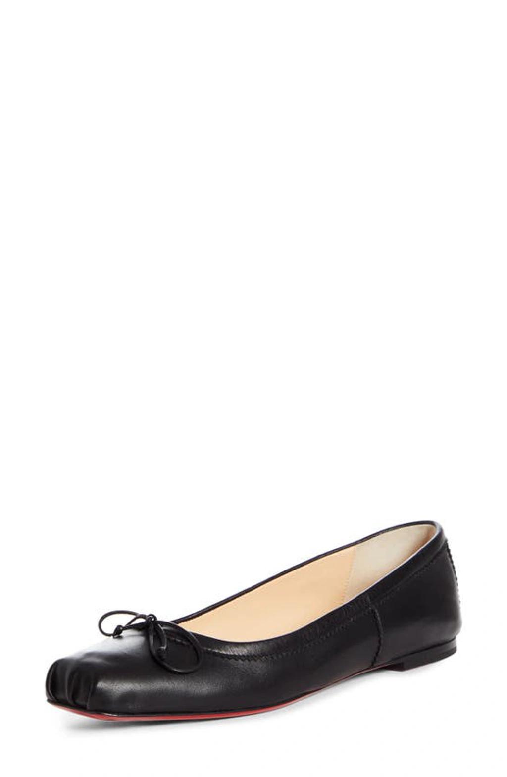 CHRISTIAN LOUBOUTIN Mamadrague Square-toe Leather Ballet Flats In Black Product Image