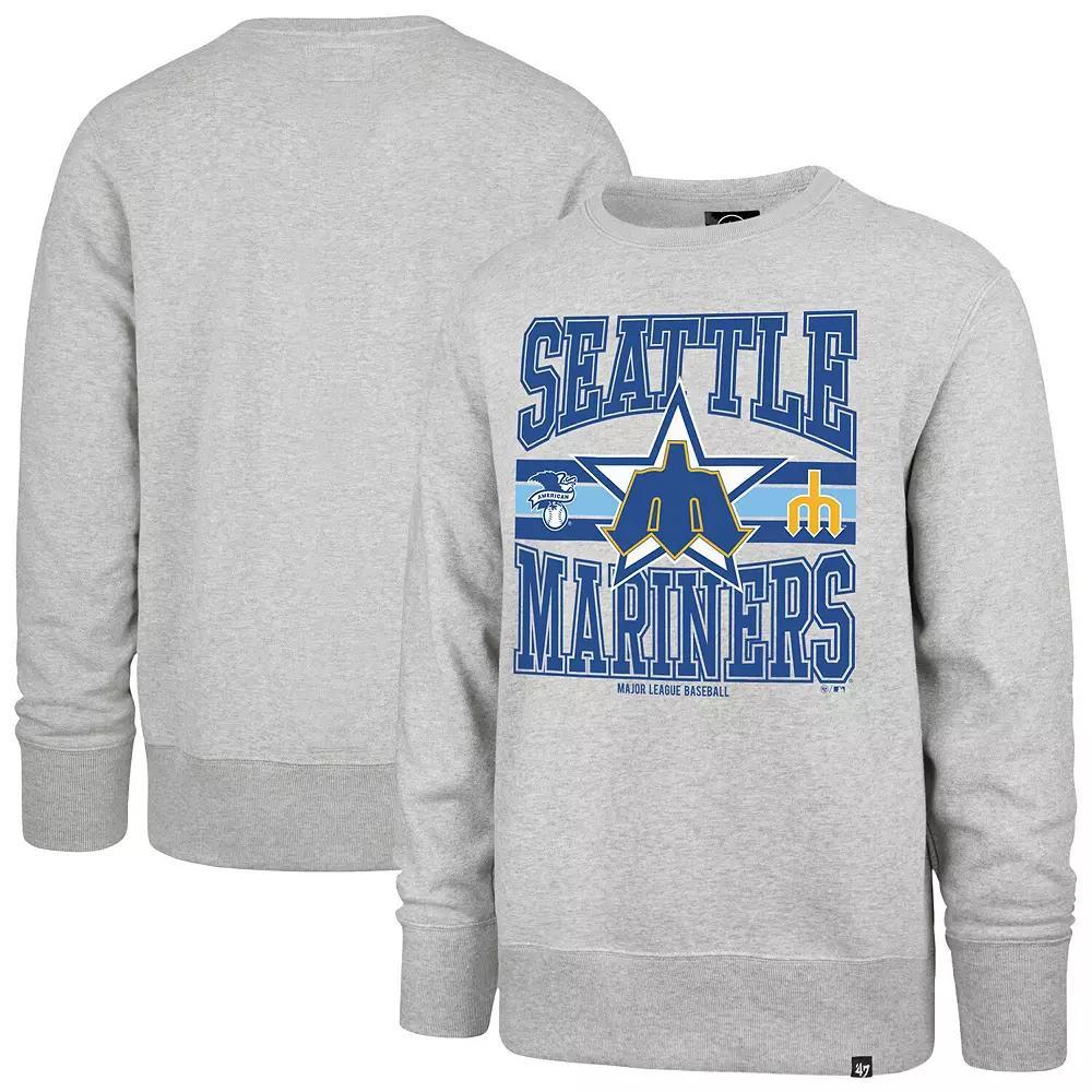 Men's '47  Gray Seattle Mariners Letters Headline Pullover Sweatshirt, Size: 2XL, Grey Product Image
