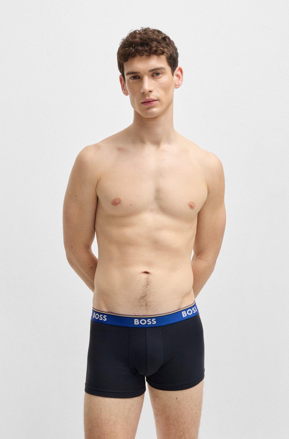 Three-pack of stretch-cotton trunks with logo waistband Product Image