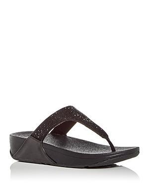 FitFlop Womens Lulu Embellished Wedge Thong Sandals Product Image