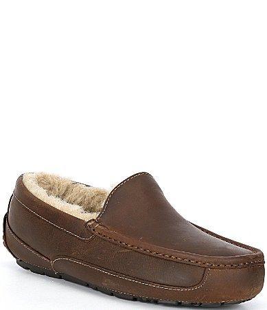 UGG Mens Ascot Matte Leather Slippers Product Image