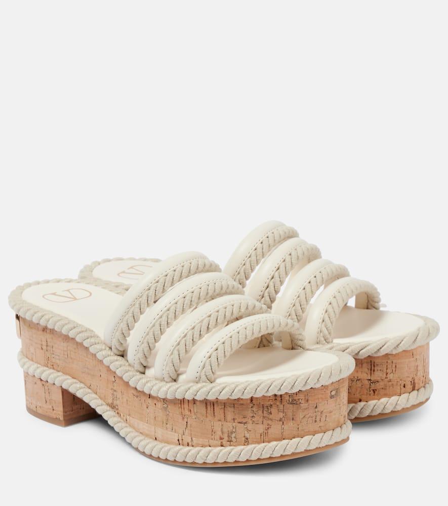 VALENTINO GARAVANI Vlogo Platform Slide Sandal In 98 Ivory Product Image