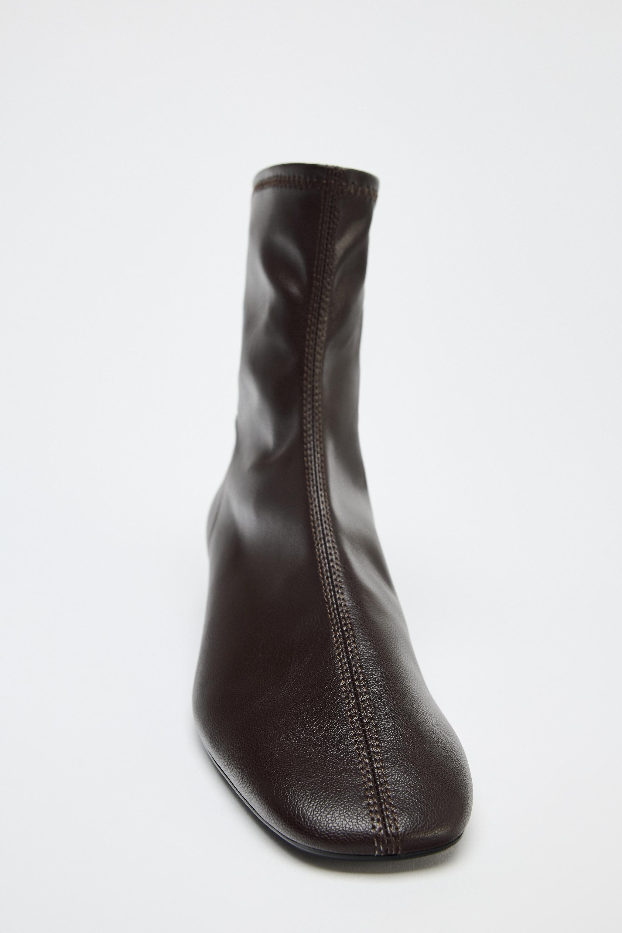 SOFT TOPSTITCHED ANKLE BOOTS Product Image