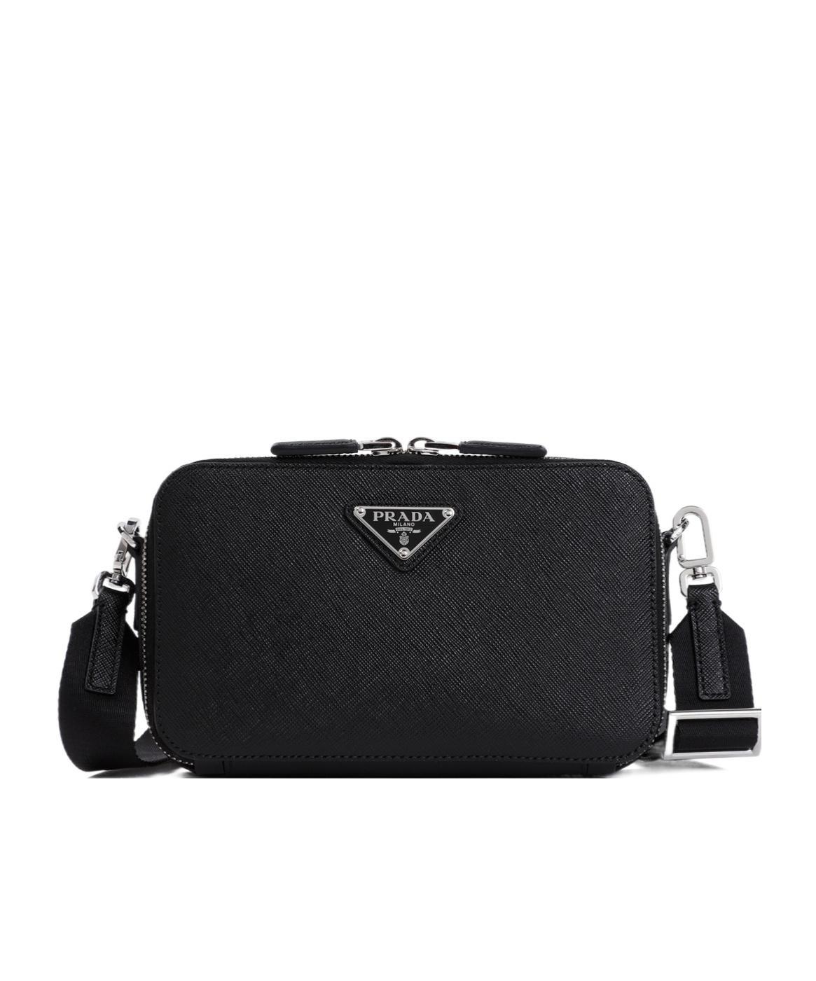 PRADA Triangle Logo Padded Pouch In Black Product Image