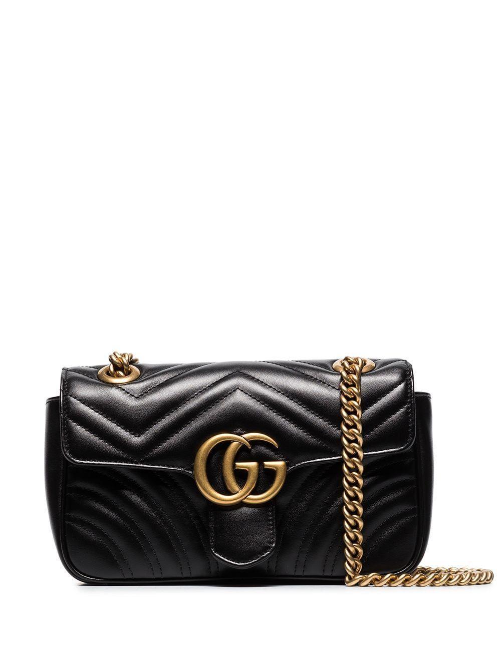 GUCCI Mini Gg Marmont Shoulder Bag In Black Product Image