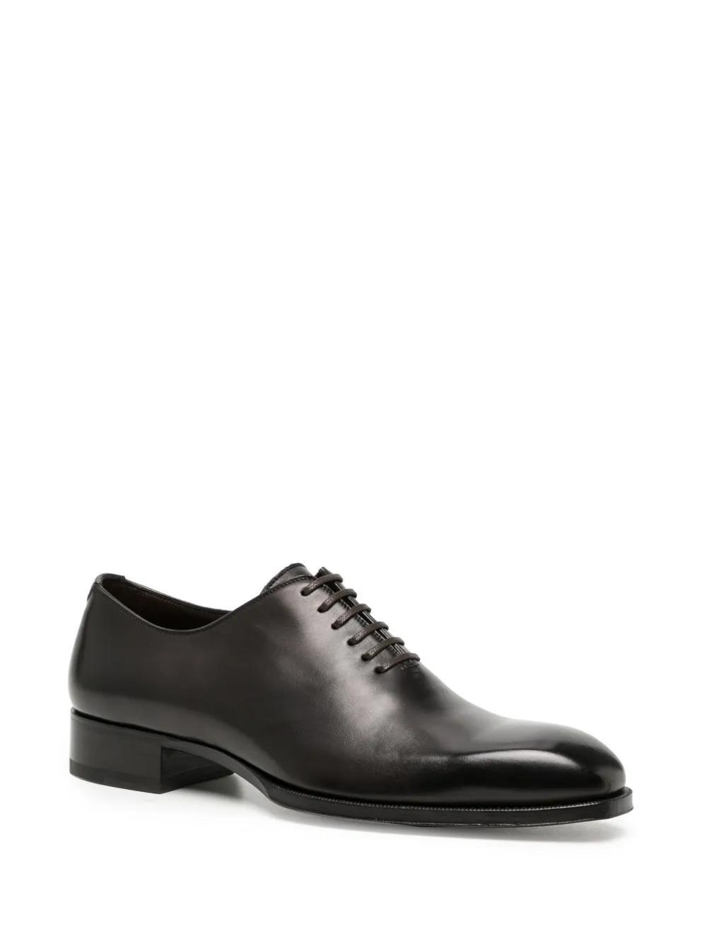 TOM FORD Burnished Leather Lace Up In Black Product Image