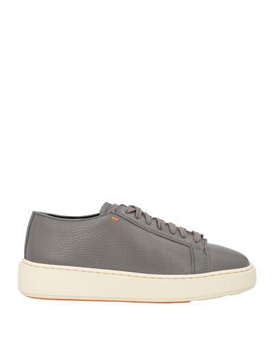 SANTONI Woman Sneakers Lead Size 8 Leather In Grey Product Image