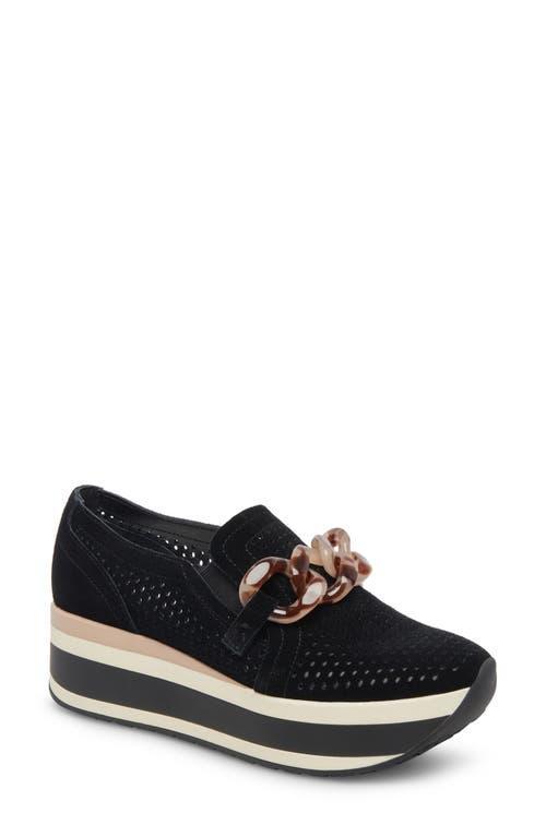 Dolce Vita Jhenee Perforated Suede Chain Detail Platform Loafers Product Image