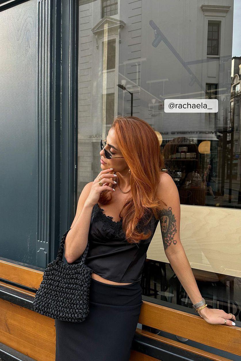 Cropped Lace Satin Top Product Image