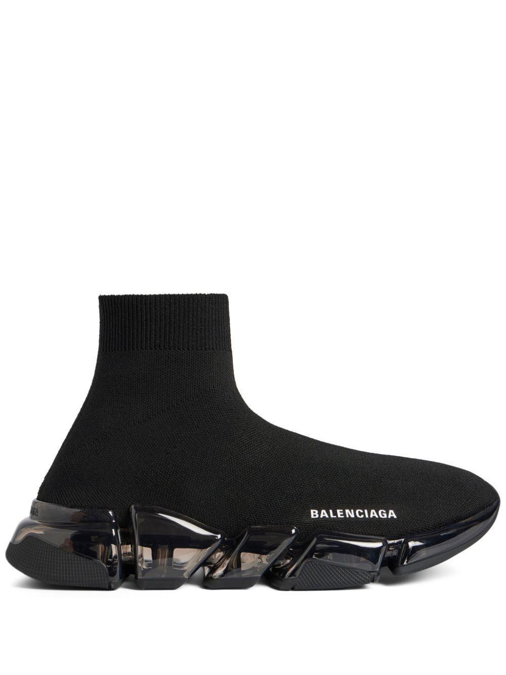 BALENCIAGA Men's Speed 2.0 Lt Full Clearsole Sneakers In Black Product Image