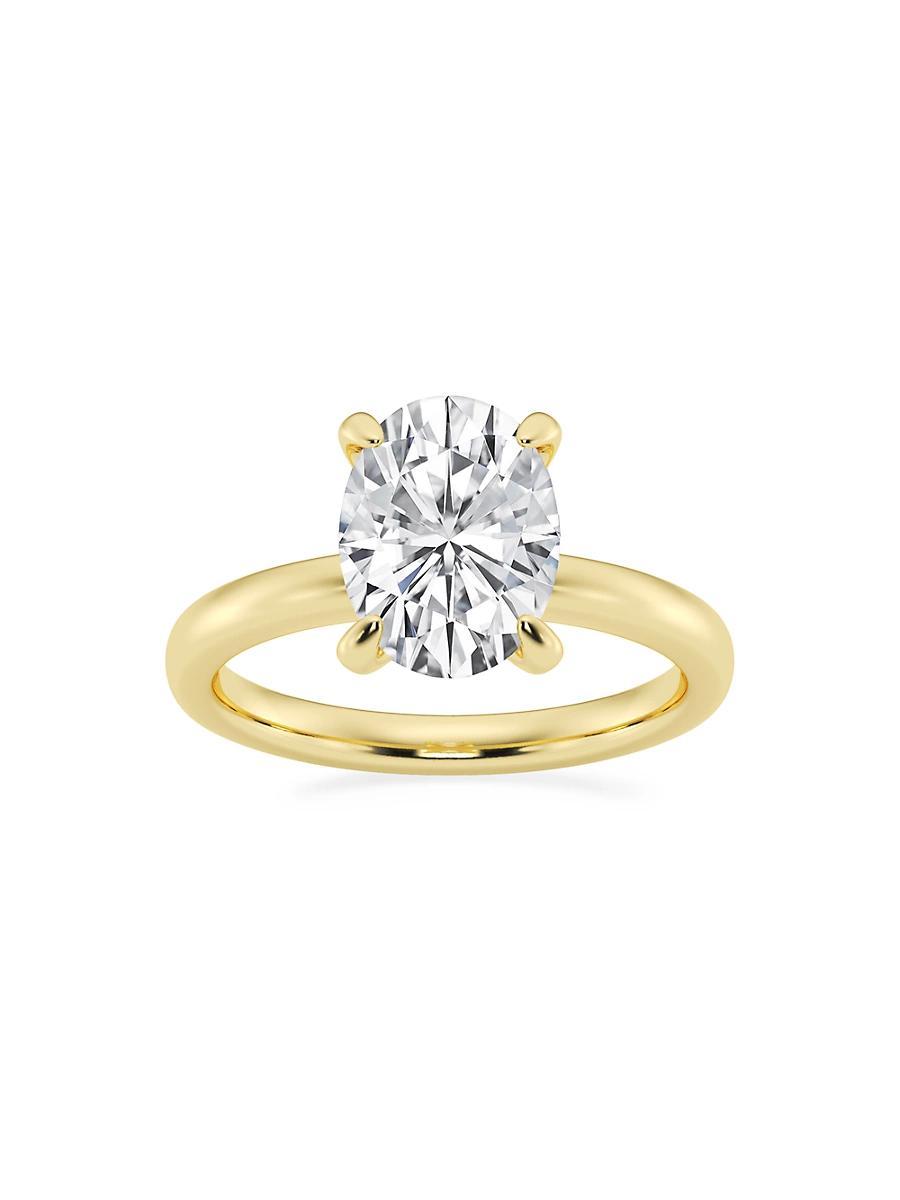 Womens 14K Yellow Gold & Oval Lab-Grown Diamond Solitaire Ring/0.50-5.00 TCW Product Image