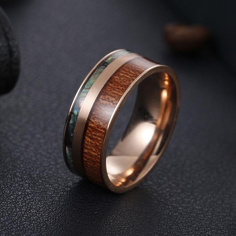 Wood Shell Inlay Ring Product Image