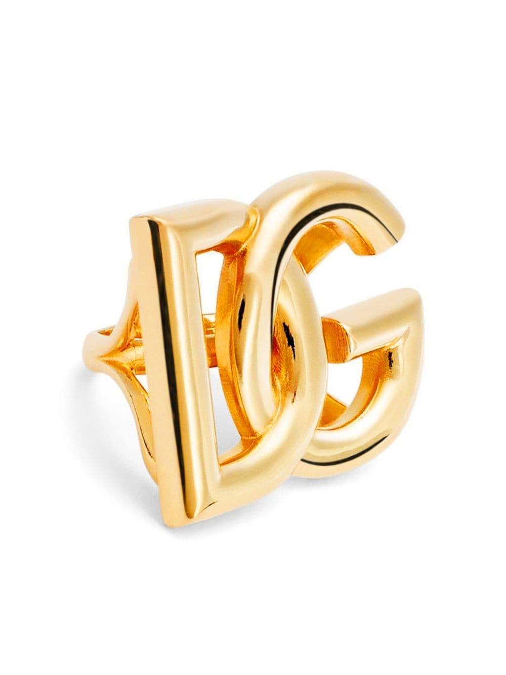 DOLCE & GABBANA Dg Logo-plaque Ring In Gold Product Image